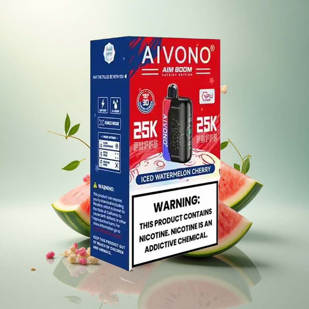 Aivono Aim Boom 25000 Isjetet Vannmelon Kirsebær 0% Nikotin 650mAh