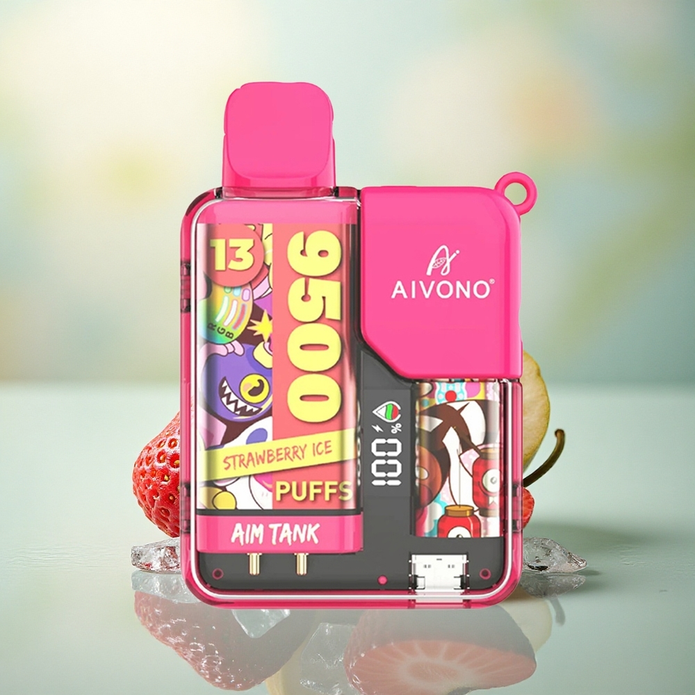 Aivono Aim Tank 9500 Jordbæris med 650mAh og 18ml