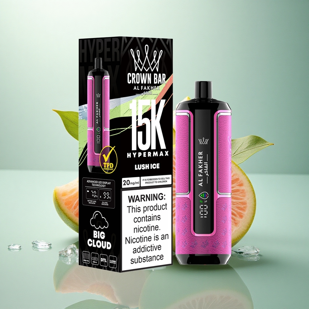 Al Fakher Crown Bar 15K Hypermax Lush Is med 600mAh og 6mg/ml nikotin