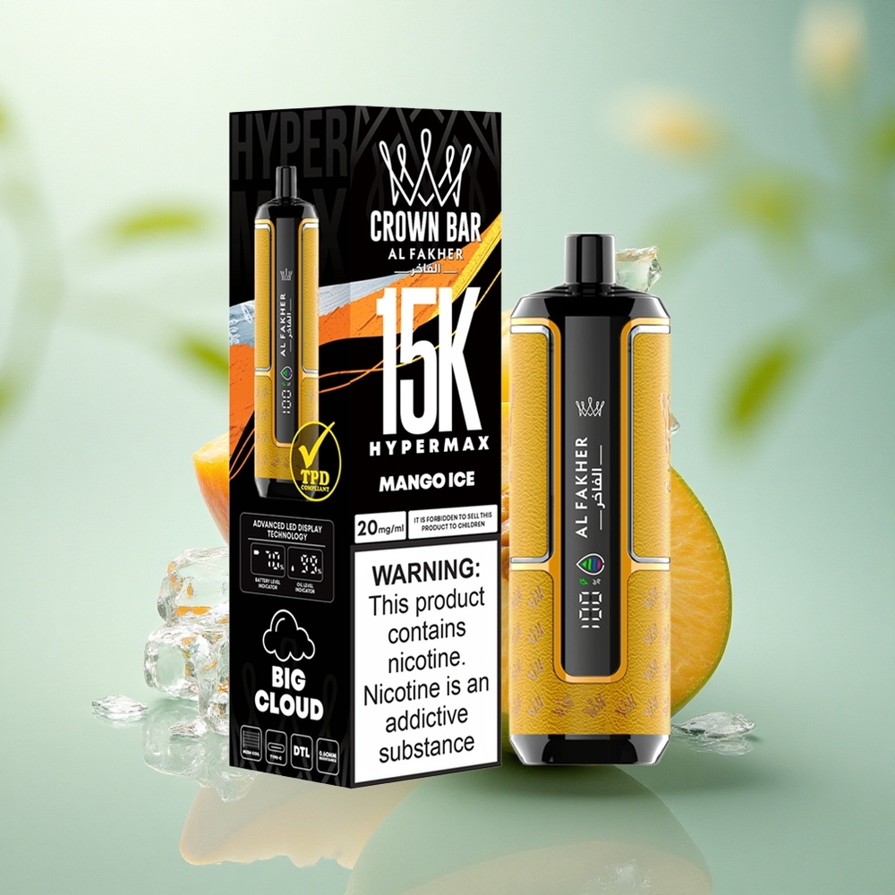 Al Fakher Crown Bar 15K Hypermax Mango Is med 600mAh og 6mg nikotin