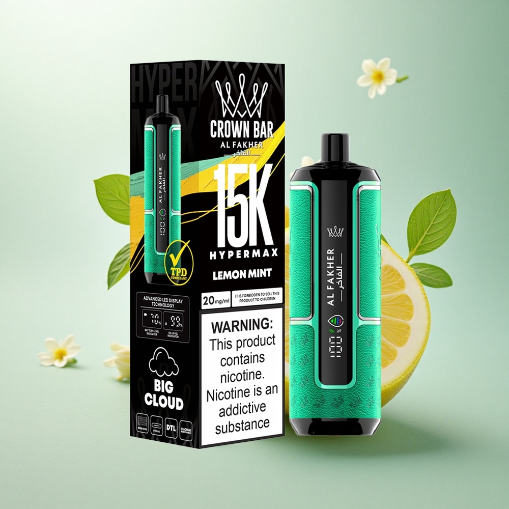 Al Fakher Crown Bar 15K Hypermax Sitron Mynte 22ml 600mAh