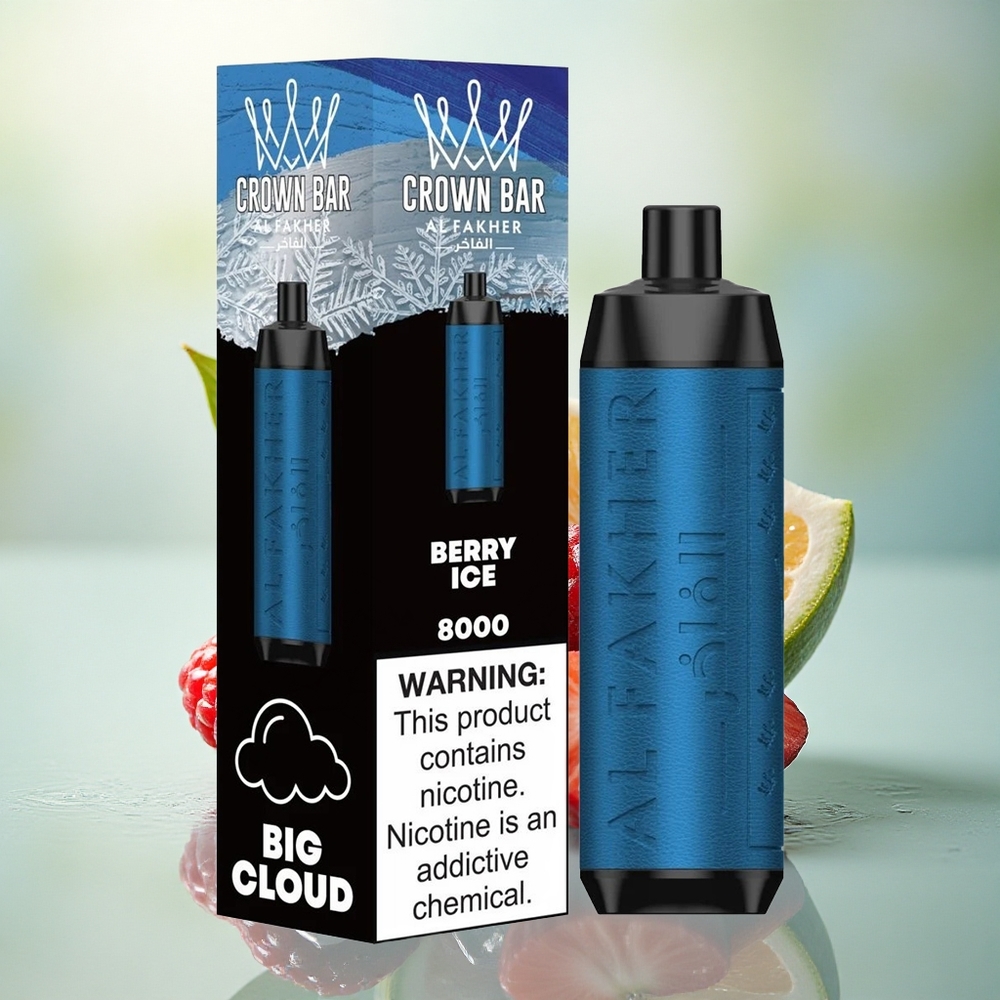 Al Fakher Crown Bar 8000 Crystal Bær Is 600mAh 18ml Nikotin
