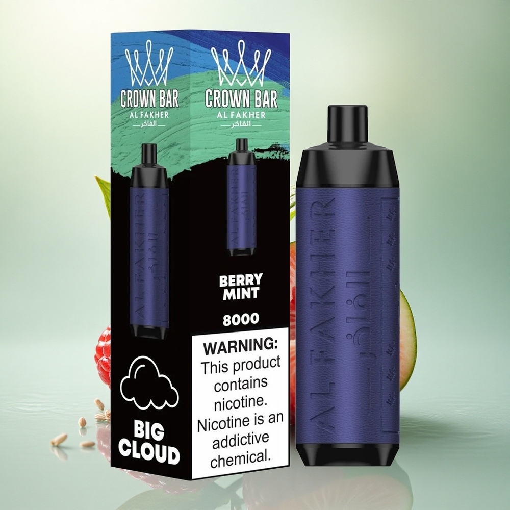 Al Fakher Crown Bar 8000 Crystal Bær Mynte 600mAh 5mg Nikotin