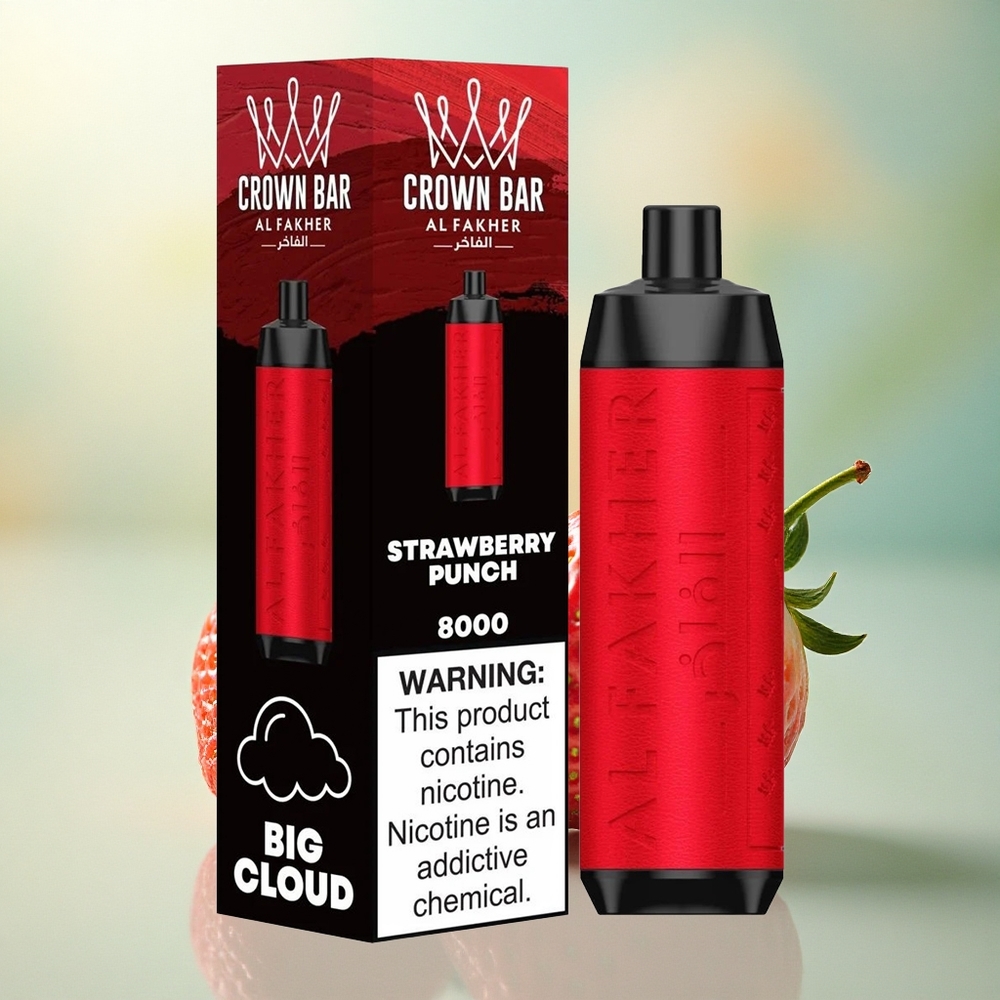Al Fakher Crown Bar 8000 Crystal Jordbær Punch 600mAh 18ml Nikotin