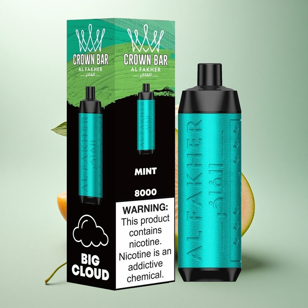 Al Fakher Crown Bar 8000 Crystal Mynte 600mAh 18ml Nikotin