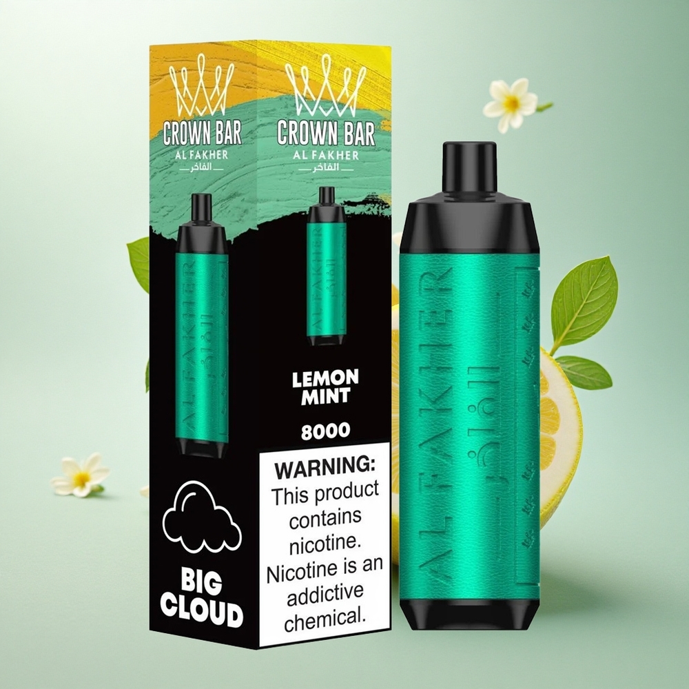 Al Fakher Crown Bar 8000 Crystal Sitron Mynte 600mAh 18ml Nikotin 5mg